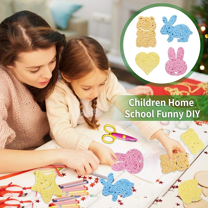 Cleaning Scrub Colored Sponge,Non-Scratch Kitchen Cellulose Dishwashing Sponge,16Pack Biodegradable Natural Sponge