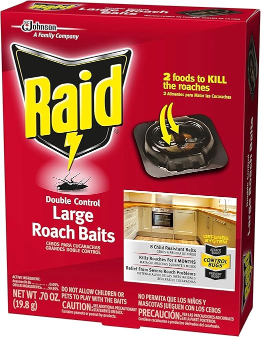 Raid Double Control Large Roach Baits (8 Count (Pack of 12)