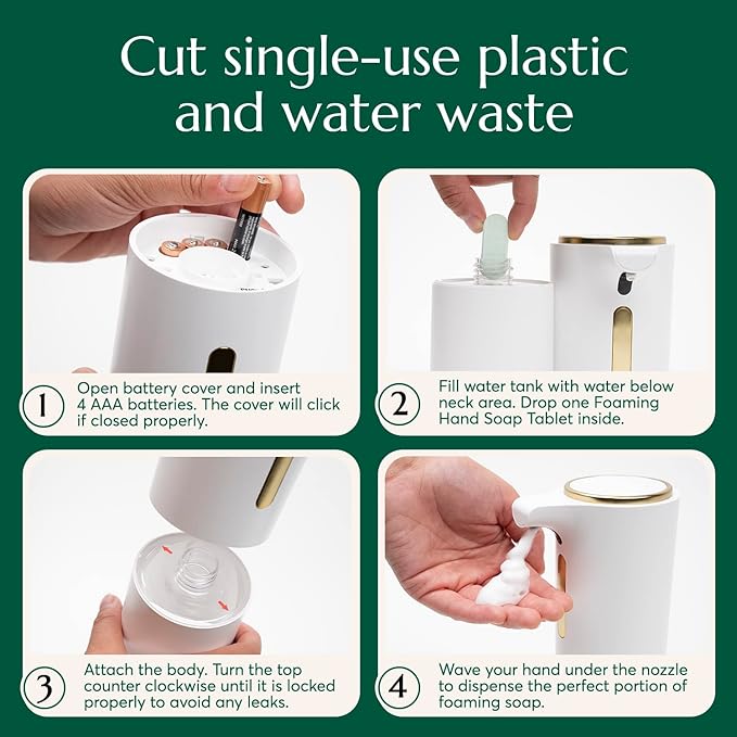 Cleanomic Touchless Soap Dispenser - Automatic Soap Dispenser, Automatic Hand Soap Dispenser, Automatic Soap Dispenser Touchless, Auto Soap Dispenser Touchless, Bathroom Countertop Soap Dispenser