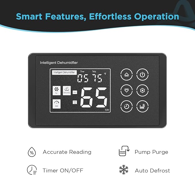 125 Pints Commercial Dehumidifier with Pump for Crawl Spaces & Basements with Drain Hose, Industrial Grade Water Damage Restoration for up to 6,000 sq ft, Auto Defrost, Memory Starting