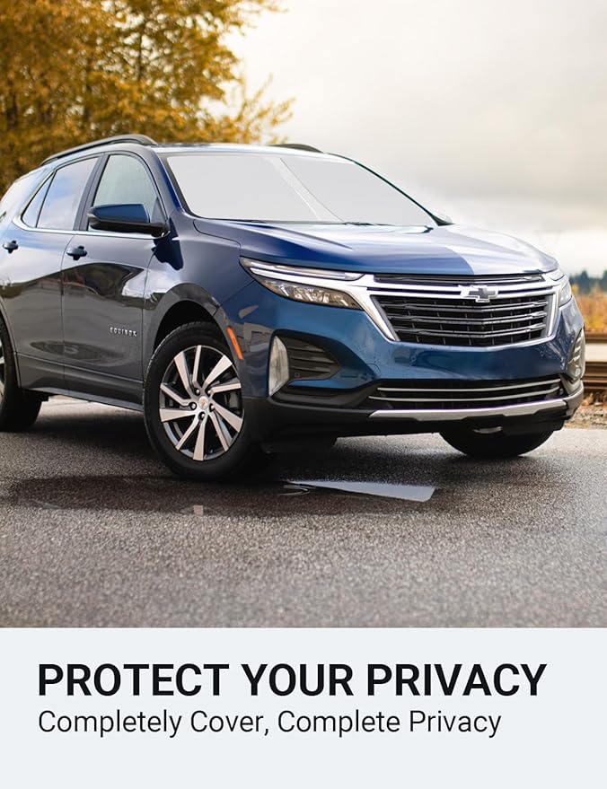 Proadsy Windshield Sun Shade for Chevrolet Equinox 2018-2025 2026 4-Layer Foldable Front Sunshade Protector Sun Visor Blocks UV Rays Keep Car Cooler Accessories