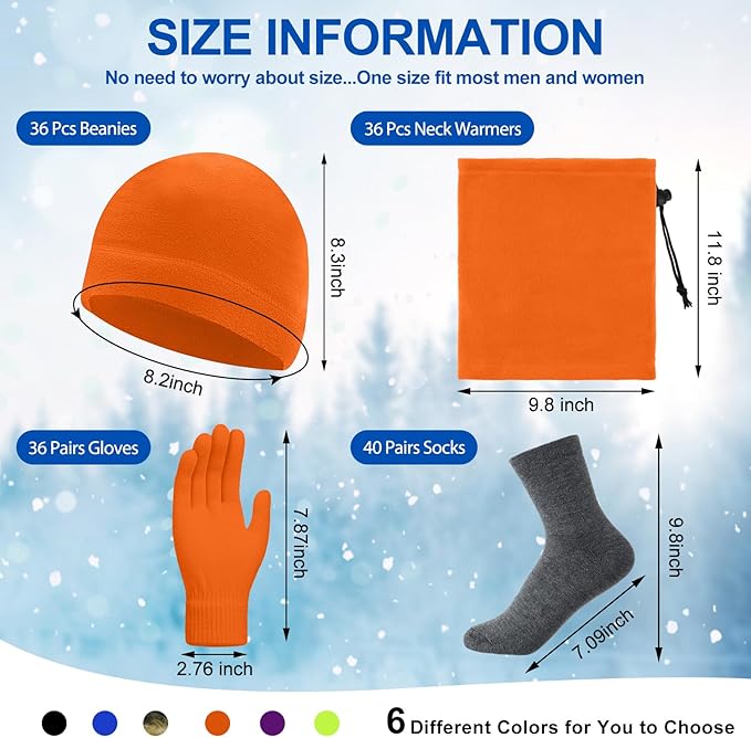 Liitrsh 148 Pcs Bulk Winter Fleece Hats Gloves Scarf Sock Sets for Men Women, Beanies for Homeless Donation Charity Bundle