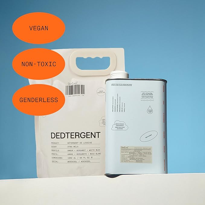 DedCool Liquid Laundry Dedtergent | Xtra Milk | Luxurious Fragrance Detergent | Removes Stains | Infused with Natural Essential Oils | Non-Toxic | 120 Washes | 64 Fl. Oz.