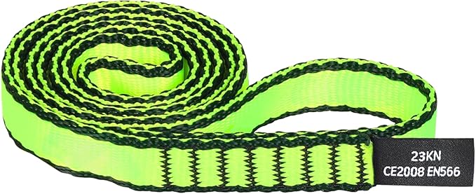 18MM Nylon Climbing Sling Runner - 23KN CE2008/EN566 Certified Outdoor Climbing Webbing for Rock Climbing, Rappelling, Mountaineering, Swing Gear, Outdoor Adventures & Emergency Anchoring