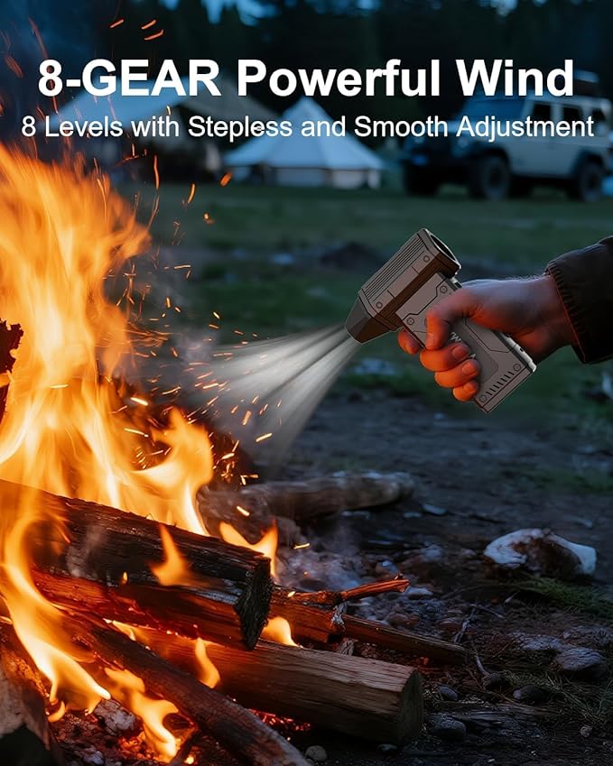 Compressed Air Duster,8 Gear Adjustable 200000RPM Electric Air Duster with HD Display,Rechargable Air Blower with Brusheless Motor,Jet Dry Blower Replace Air Can for PC, Keyboard Cleaning