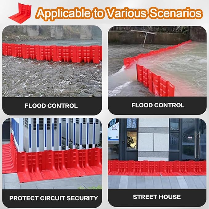 Flood Prevention Barriers,ABS Plastic Flood Barrier, 2/3/4/5/6/7/8/9/10/20/30-Pcs Flood Barrier L-Shaped Flood Barrier,for Underground Garage Warehouse Shopping(7-Pcs)