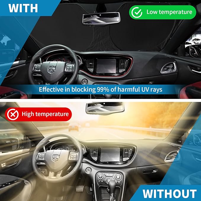 Sun Shade for BMW 3 Series 2019-2025 Windshield Sunshade- Front Window Shade for BMW 330i, 328i, 335i, 320i, 325i F30 F31Sun Visor Protector Blocks UV Rays Heat Sun Shield Accessories