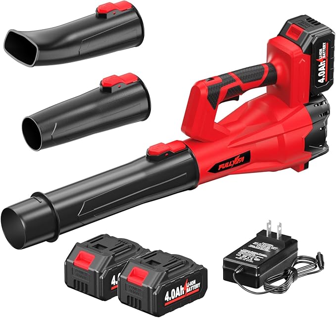Cordless Leaf Blower 650 CFM, 6 Speed Modes, 180 MPH Leaf Blower Cordless with 3 Tubes & 2x4.0Ah Batteries, Battery Powered Leaf Blowers for Patio, Yard, Sidewalk, Garage Cleaning, Lawn Care