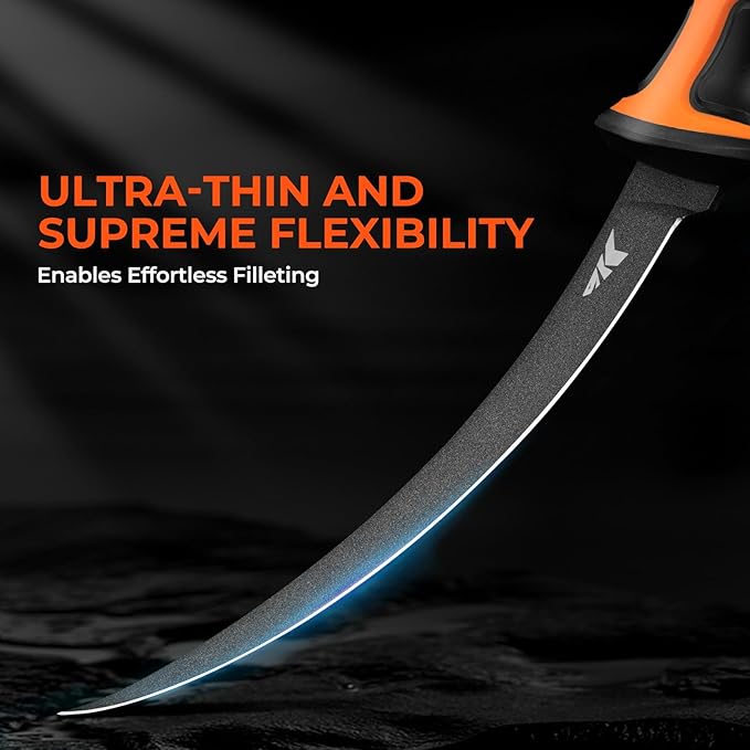 KastKing Ultimate Angler 7" Fillet Knife, Razor Sharp Corrosion-resistant Vanadium Stainless Steel Blade, Fishing Knife Includes Sheath with Sharpener & Line Cutter, EnduraGrip Ergonomic Handle