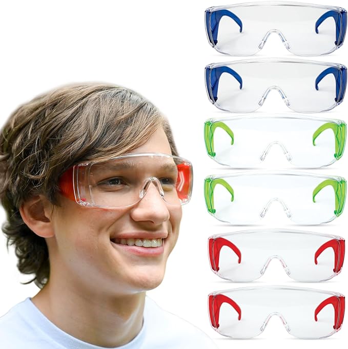 BISON LIFE Kids Safety Glasses, Bulk Kids Protective Glasses ANSI Z87.1 Safety Glasses for Kids, Science Safety Goggles Pack