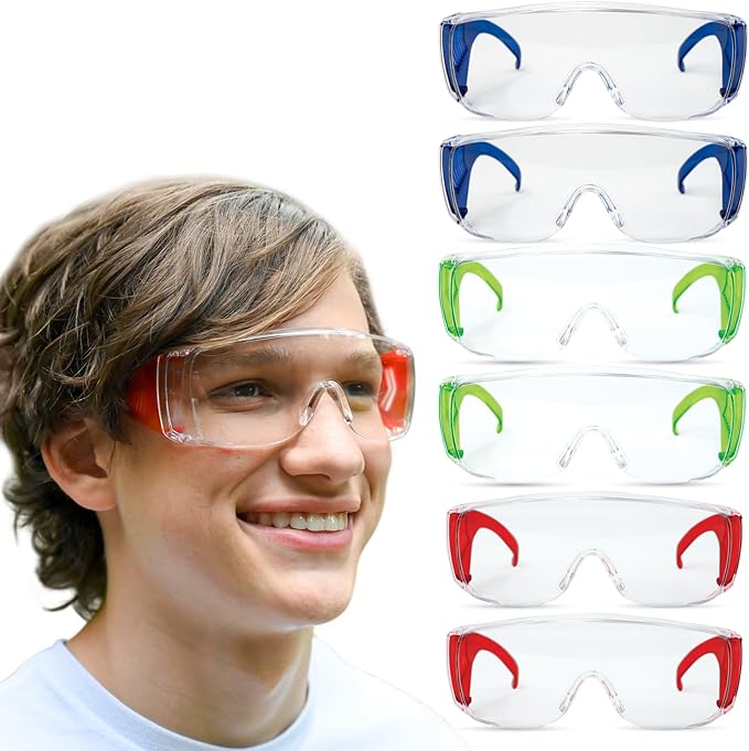 BISON LIFE Kids Safety Glasses, Bulk Kids Protective Glasses ANSI Z87.1 Safety Glasses for Kids, Science Safety Goggles Pack