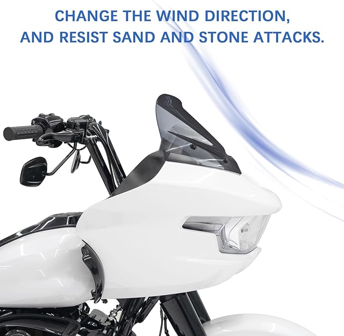 12" Wave Windshield Windscreen Compatible for Harley Road Glide CVO/SE FLTRXSE 2023 2024 FLTRX 2024 CVO ST FLTRXSTSE 2024 for 2023 2024 Road Glide Accessories, Smoke