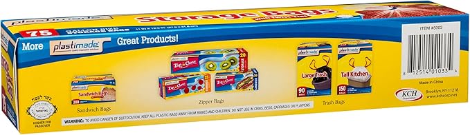 Disposable Plastic Storage Bags With Original Twist Tie, 1 Gallon Size, 300 Bags, Great Thanksgiving For Home, Office, Vacation, Traveling, Sandwich, Fruits, Cake, Cookies, Or Any Snack