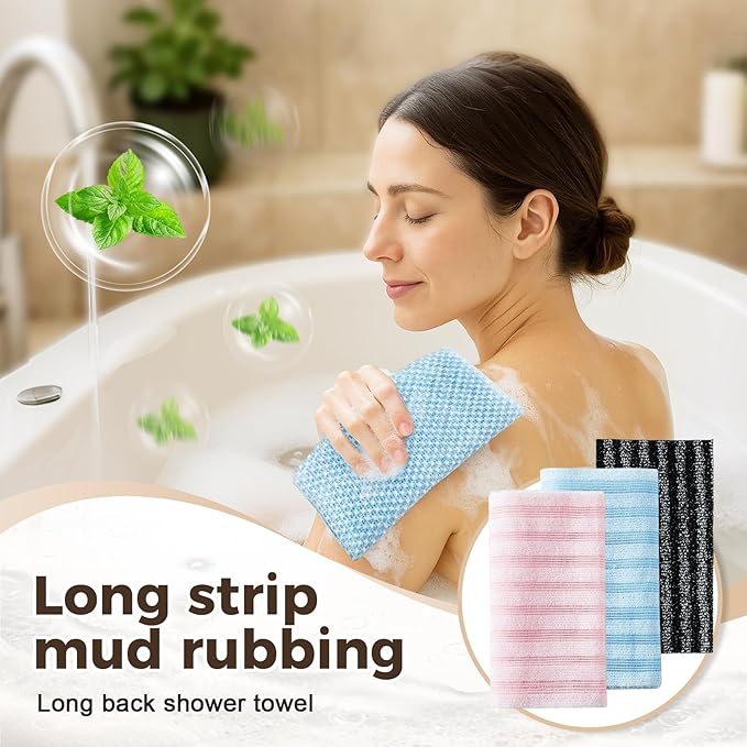 2026 New Exfoliating Shower Towel, Premium Scrub Wash Cloth for Body Face, Exfoliating Towel for Shower Travel Friendly, Quick Drying Durable and Gentle for Sensitive Skin (Mix)