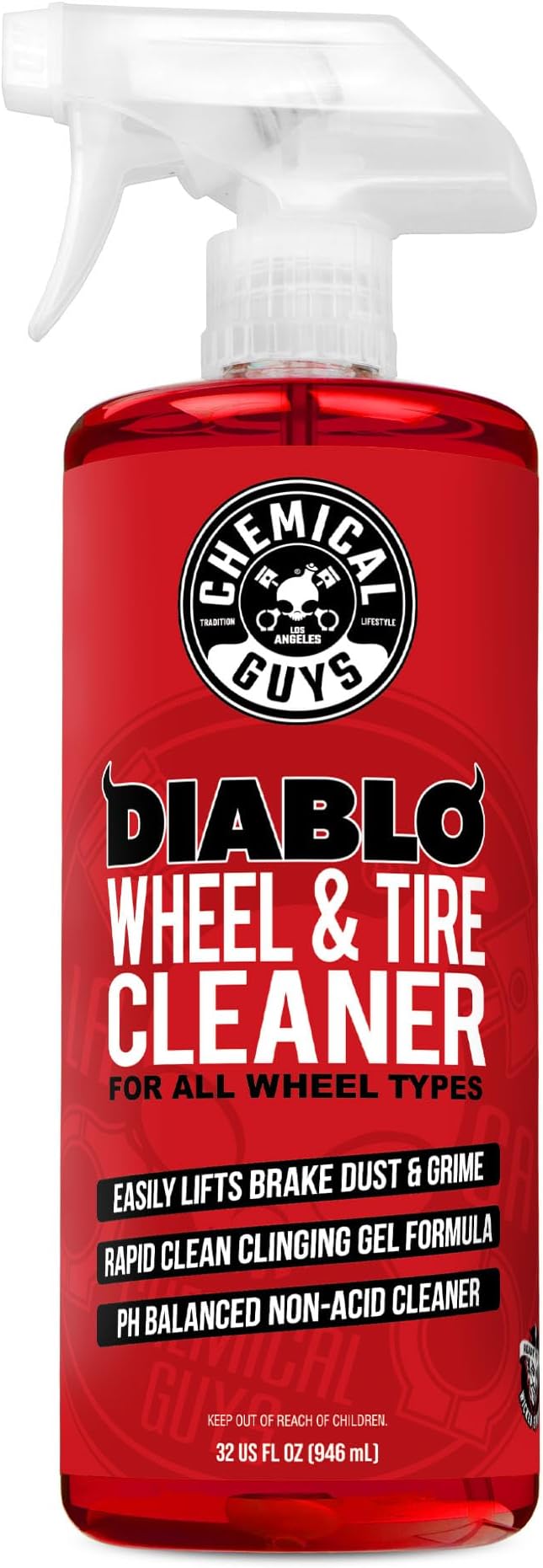 Chemical Guys Sprayable Diablo Wheel Cleaner (Safe on All Wheel & Rim Finishes), Great for Cars, Trucks, SUVs, Motorcycles, RVs & More, 32 fl oz