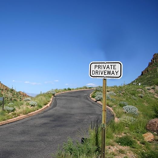 SmartSign "Private Driveway" Sign | 6" x 12" 3M High Intensity Grade Reflective Aluminum, Made in USA