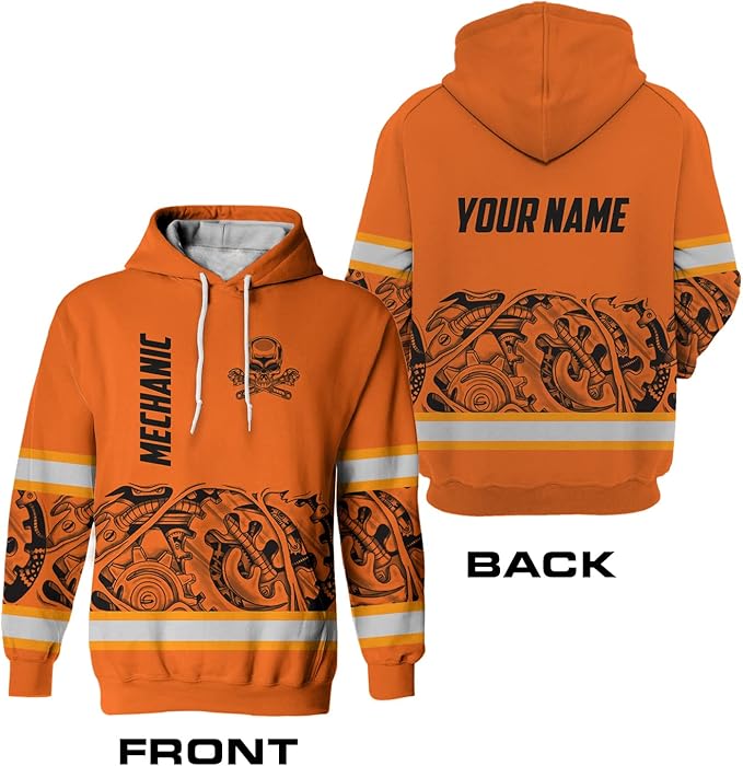 Matedecor High Visibility Hi Vis Hoodie for Men - Jobs Collection Custom Name Class 3 Reflective Safety Workwear