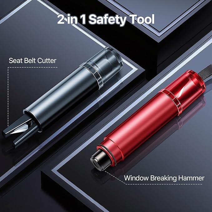Safe Hammer Car Window Breaker, 2 in 1 Car Window Breaker and Seat Belt Cutter, Multifunctional Auto Glass Breaker, Car Hammer Seatbelt Cutter Emergency Escape Tool(4 Pack)