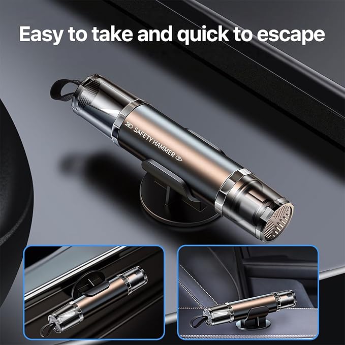 Safe Hammer Car Window Breaker, 2 in 1 Car Window Breaker and Seat Belt Cutter, Multifunctional Auto Glass Breaker, Car Hammer Seatbelt Cutter Emergency Escape Tool(4 Pack)