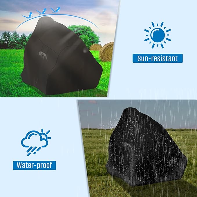 SIRUITON Riding Lawn Mower Cover, Zero Turn Mower Cover for 600D Oxford UV Dust Waterproof Protection, Outdoor Garden Riding Lawn Tractor Cover Fits Up to 54" With Storage Bag