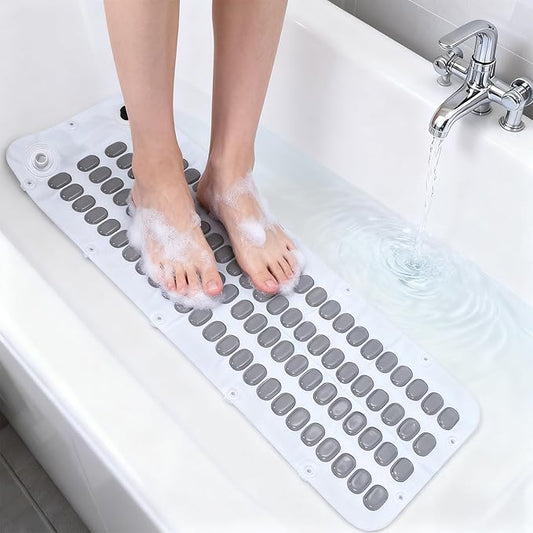 Portable Spa Bubble Bath Mat, Full Body Bubbling Bath Mat with Remote & Pillow, Electric Air Pump & Adjustable Bubble Settings, Bathtub Bubble Machine