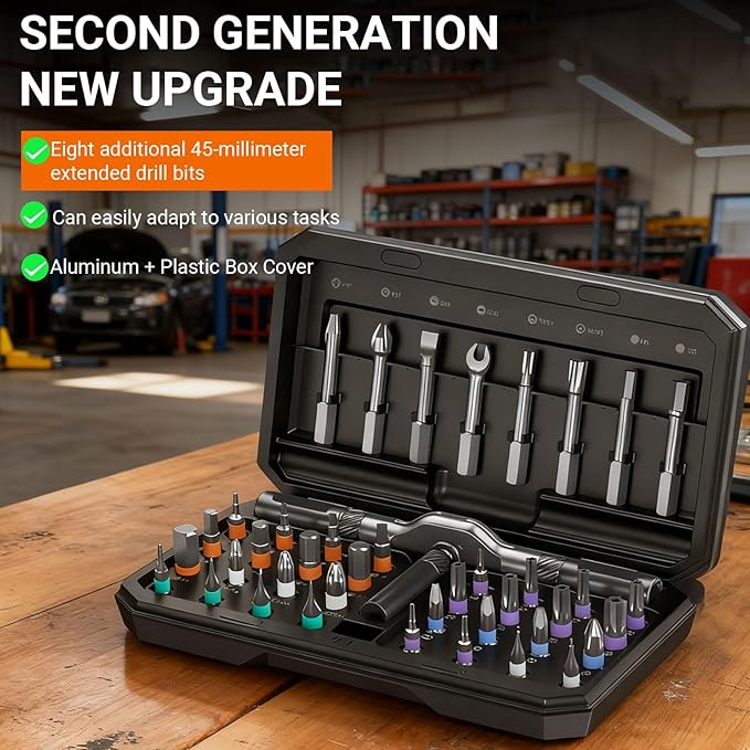 42 in 1 Magnetic Screwdriver Set, 2025 New Ratchet Precision Screwdriver Set, Multi Bit Magnetic Drive Set with Detachable Ratchet Handle, Portable Repair Tool Kit for Repair and Installation