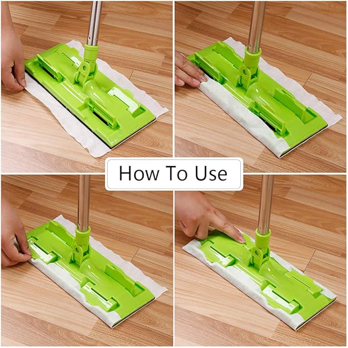 Kingzhuo 200 Pcs Disposable Cleaning Wipes - Microfibre Electrostatic Floor Cloths, Wet or Dry Wipes Floor Duster, Fits Most Mops, 29cm x 21cm