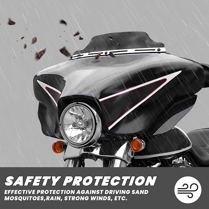 Black 7" Windshield Windscreen Compatible for Harley Davidson Touring Electra Glide Street Glide 2014 2015 2016 2017 2018 2019 2020 2021 2022