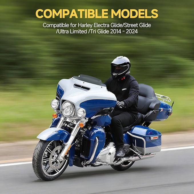 4.5" Motorcycle Windshield Wave Windscreen 2014-2023 Fit For Harley Davidson Touring Street Glide Electra Glide Ultra Limited Tri Glide Flht Flhx Flhtk Flhtc Flhtcu Smoke