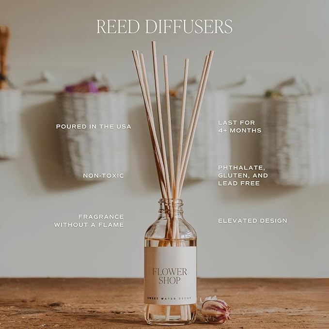 Sweet Water Decor Island Air Reed Diffuser Set | Tropical Fruits, Citrus, Sugar, Exotic Mountain Greens | Long Lasting | Summer Diffuser Oil