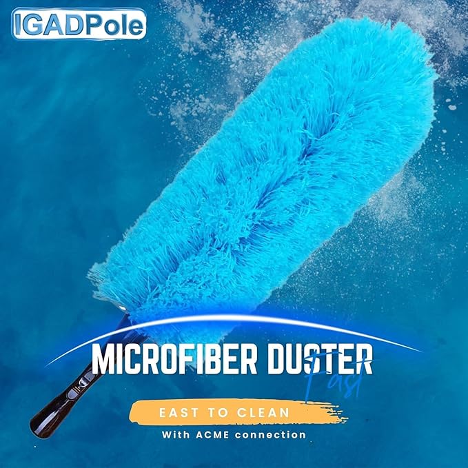IGADPole 24ft Washing Kit: Water-fed Brush with Soap Dispenser, Cobweb Dusters, with 6-Stage Telescoping Pole 5-20ft Pole/Window and Dusting Cleaning Kit