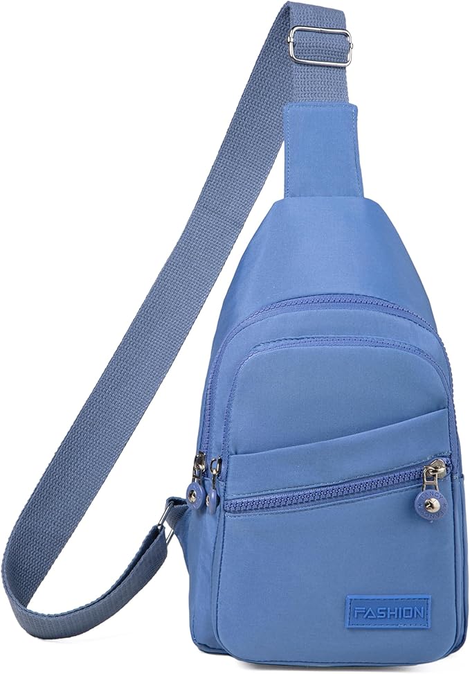 Small Sling Backpack Crossbody Sling Bag for Women, Chest Bag Daypack Fanny Pack Cross Body Bag for Outdoors Hiking Traveling - Blue