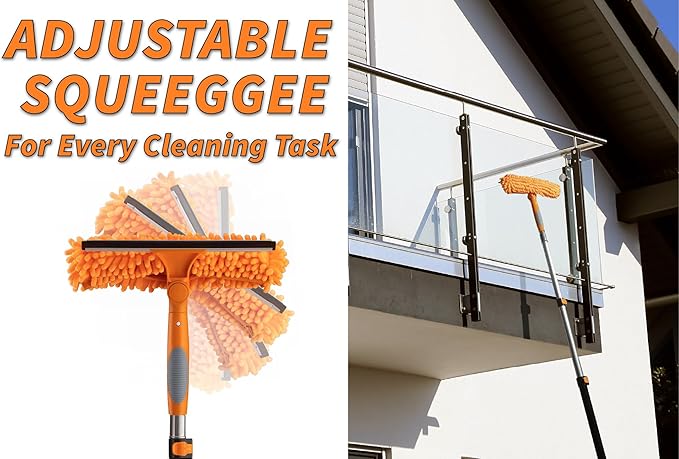 1.5-3 Window Squeegee for Home with Extension Pole // Window Glass Cleaner Tool for Window Cleaning // Car Squeegee for Window Cleaning // Best Tool to Clean Windows Outdoor and Indoor