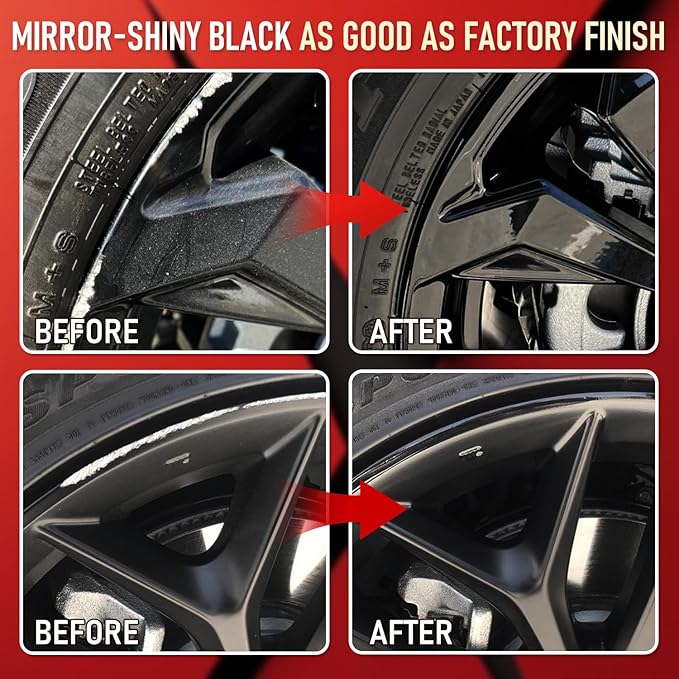 SMAPHY Wheel Scratch Repair Kit, Wheel Repair Kit Curb Rash Wheel Paint Rim Paint Pen for Wheel Repair, Universal Color Black Wheel Paint(Gloss Black）