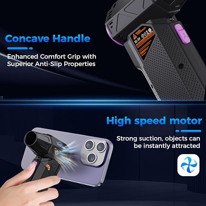 Compressed Air Duster, 210000RPM Electric Air Duster Equipped with Continuously Variable Speed, 320g Wind Pressure Turbo Blower, Rechargeable Cordless Jet Fan for Computer, Keyboard, Car Cleaning