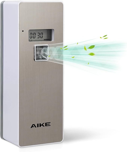AIKE Automatic Air Fresheners Spray Dispenser – Programmable(Compatible with "Glade Automatic Air Freshener Refills 269 ml") – Ideal for Office, Airports, Gyms, Home Brushed Finish AK1801