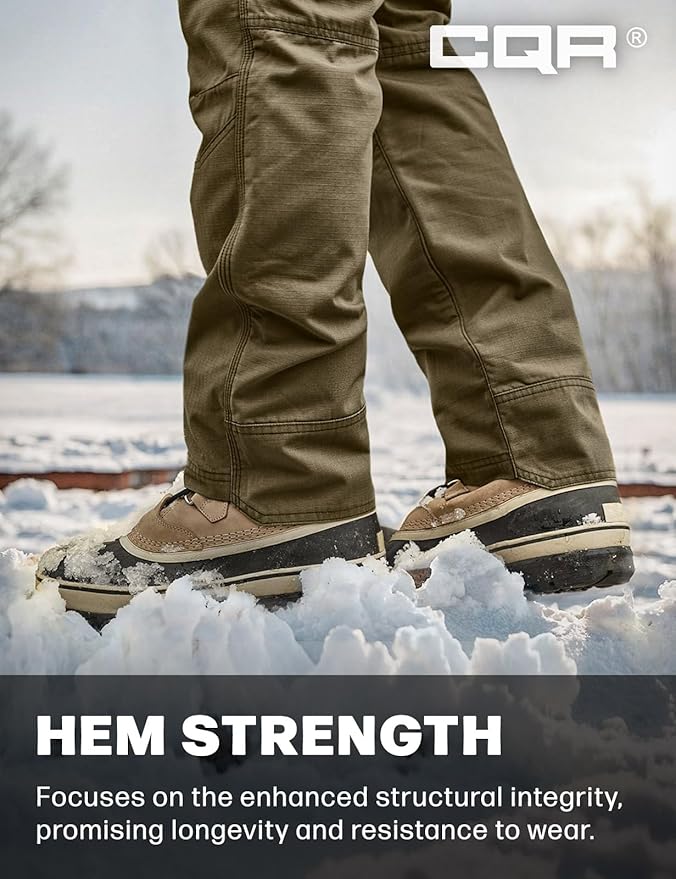 CQR Men's Winter Tactical Cargo Pants, Thermal Fleece Lined Outdoor Snow Ski Hiking Work