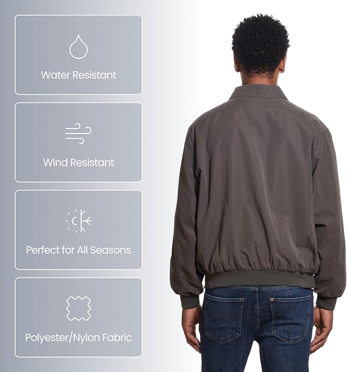 Weatherproof Men's Golf Jacket - Lightweight Windbreaker, Water-Resistant Microfiber Shell, Perfect for Golf & Casual Wear