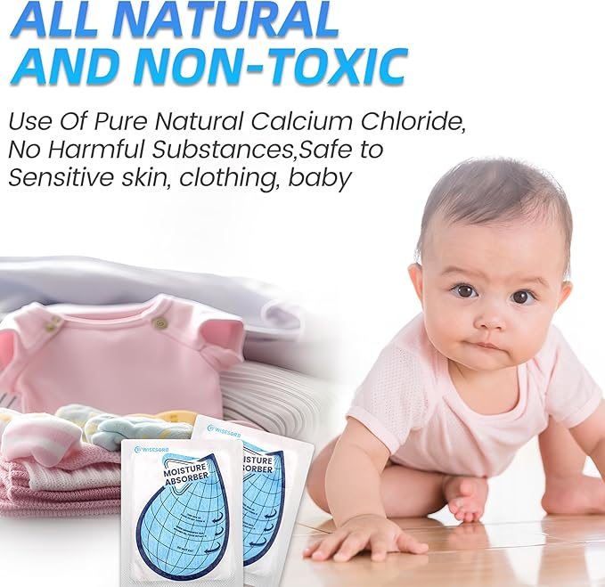 50 Gram 6 Packs Moisture Absorbers for Closet, Dehumidifier for Bedroom Dehumidifier Bags for Bathrooms, Basements, Rvs, Humidity Bags Humidity Packets Moisture Bags for Cars