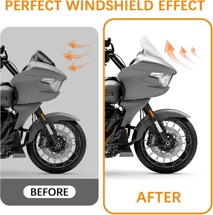 Clear 12" Wave Windshield Windscreen Compatible for Harley Road Glide CVO/SE FLTRXSE 2023 2024 FLTRX 2024 CVO ST FLTRXSTSE 2024