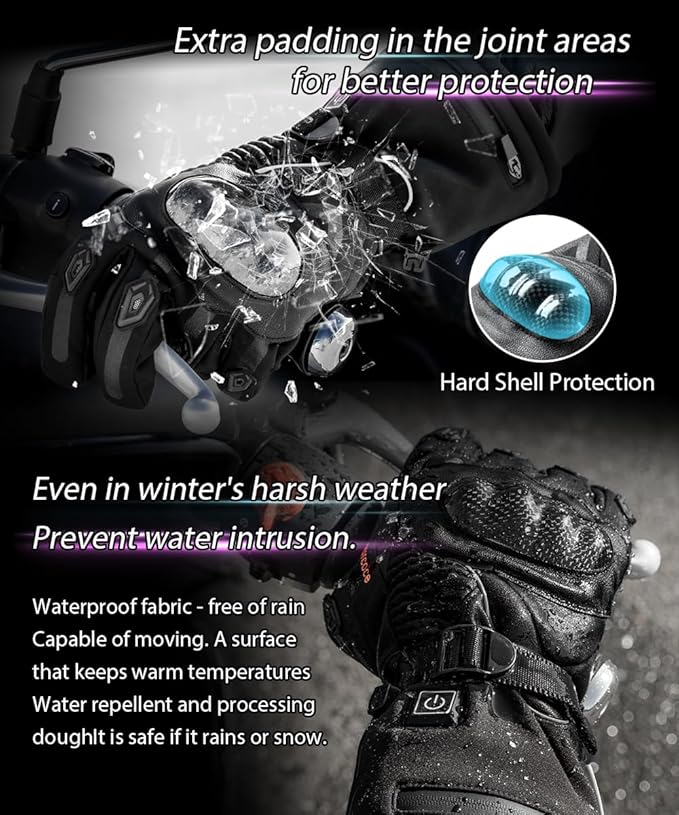 Heated Gloves with 3 Heat Settings for Men Women, 7.4V Rechargeable Battery, Electric Touchscreen Hand Warming Gloves Winter Outdoor Work Hunting Motorcycle Cycling
