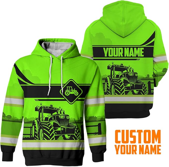 Matedecor High Visibility Hi Vis Hoodie for Men - Jobs Collection Custom Name Class 3 Reflective Safety Workwear