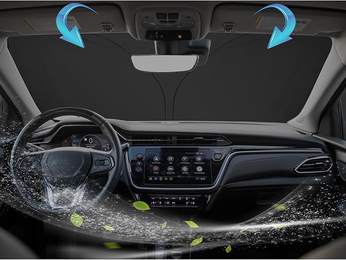 SKTU 2022-2024 Chevy Bolt EUV Front Windshield Sunshade for 2022-2024 Chevrole t Bolt EUV Windshield Sunshade Foldable for Blocks UV Rays and Blocks Heat and Sun Keeps Vehicle Cool