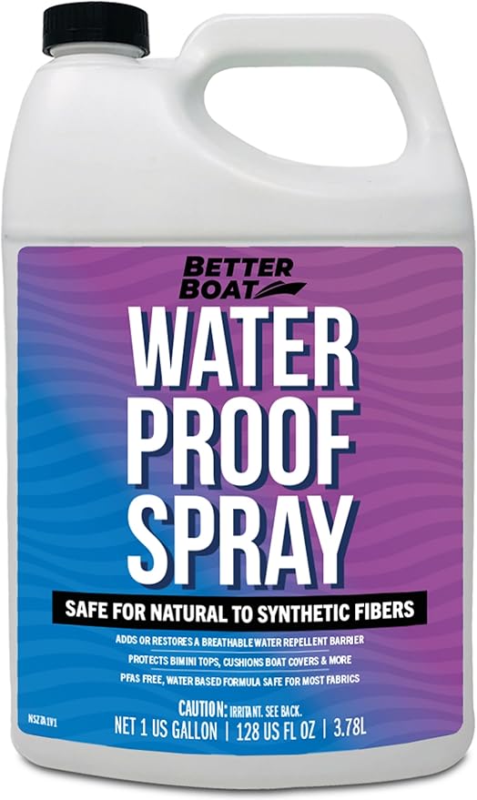 Fabric Waterproof Spray, 1 Gallon Heavy Duty Waterproofing Protector and Water Proof Repellent for Outdoor Marine Canvas, Boat Tops, Vinyl Seats, Tents, Clothing, Boots, Jackets, and Clothes