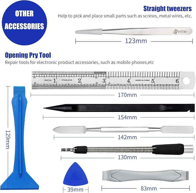 HengTianMei 141 in 1 Precision Screwdriver Set with Magnetic Driver Kit Professional Electronics Repair Tool Kit for Computer, PC, Mac-Book, Laptop, Tablet, iPhone, Xbox, Game Console (H1128-B)