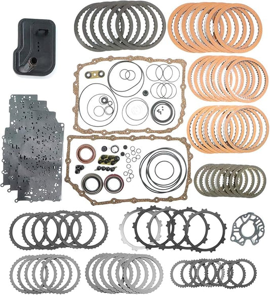 6L80E 6L90E Transmission Rebuild Kit With Filter, Compatible with Escalade Avalanche Suburban Yukon Camaro, Transmission Rebuild Overhaul Seals Set with Steel Clutch Plates Replaces Parts 6L80