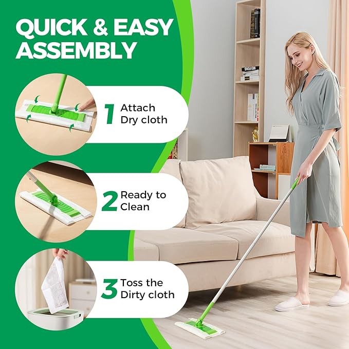 Dry Sweeping Cloths Disposable Mop Refills Floor Dust Refills Mop Pad for Swiffer Standard Sweeper, 7.87x11.81inch, 50 Count