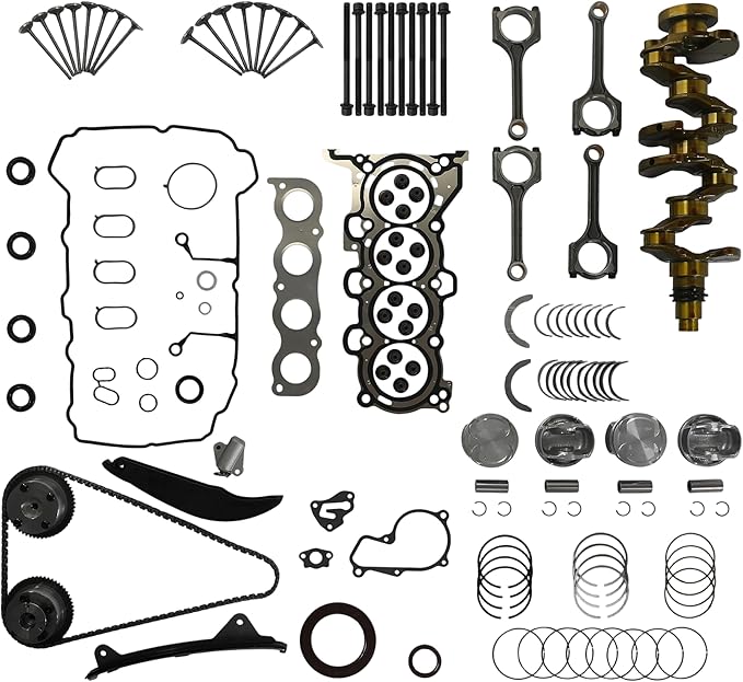 G4NB 1.8L Engine Overhaul Rebuild Kit w/Gasket Set Timing Chain Kit w/VVT Sprocket Crankshaft Con-Rod Piston Kit Fit For Hyundai Elantra 2012-2016 IX35 2013-2015 Kia Forte 2014-2015 23110-2E711