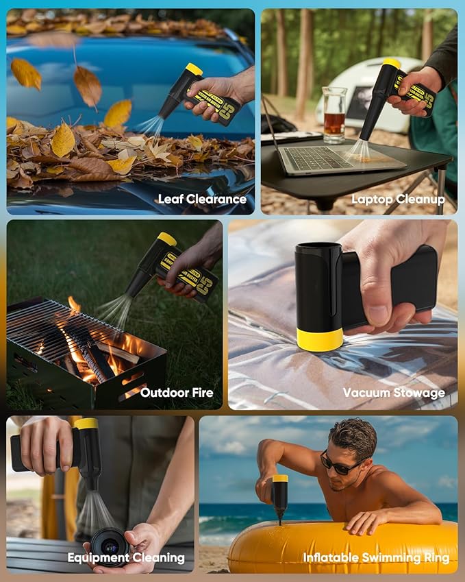 NEVERLAND Compressed Air Duster - 300000RPM Electric Duster, 8-Gear Rechargeable Air Blower, Replace Canned Air, Cordless Mini Turbo Fan Jet Blower for Computer, Keyboard, Home, Office, Car Cleaning