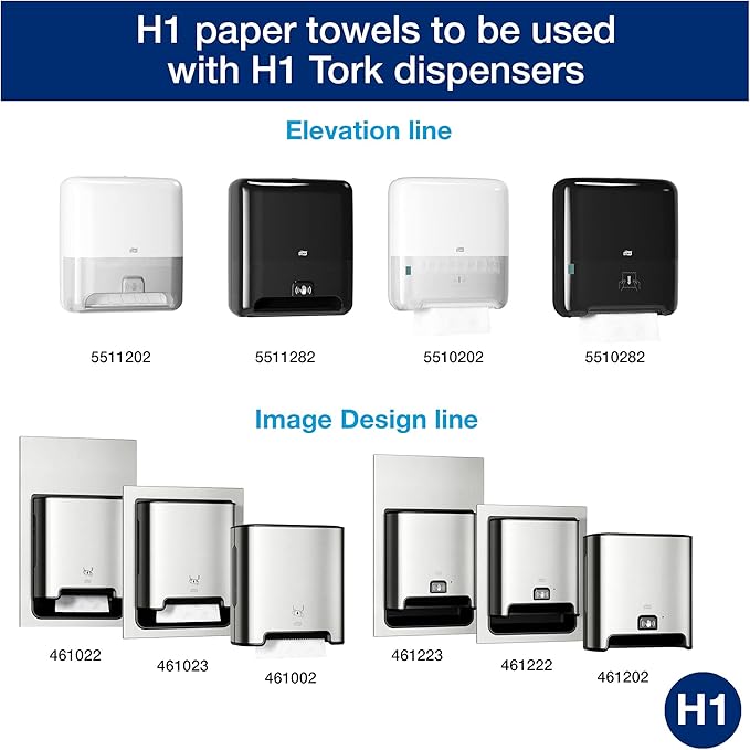 Tork Matic Paper Hand Towel Roll Natural H1 (6 Rolls) and Tork Matic Paper Towel Dispenser Elevation Design - Paper Hand Towel Dispenser H1